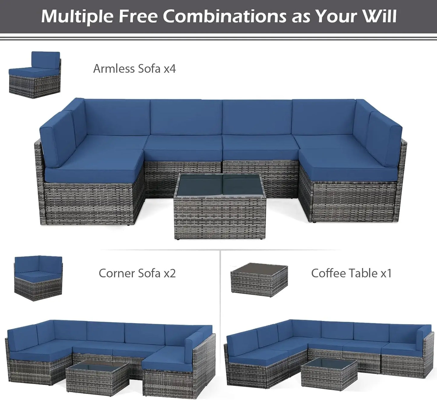 Outdoor Sectional Furniture Chair Set
