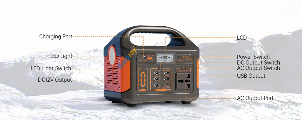 500W 300W Portable Power Station AC 110V Solar Generator LiFePO4 Battery UPS Emergency camp Home