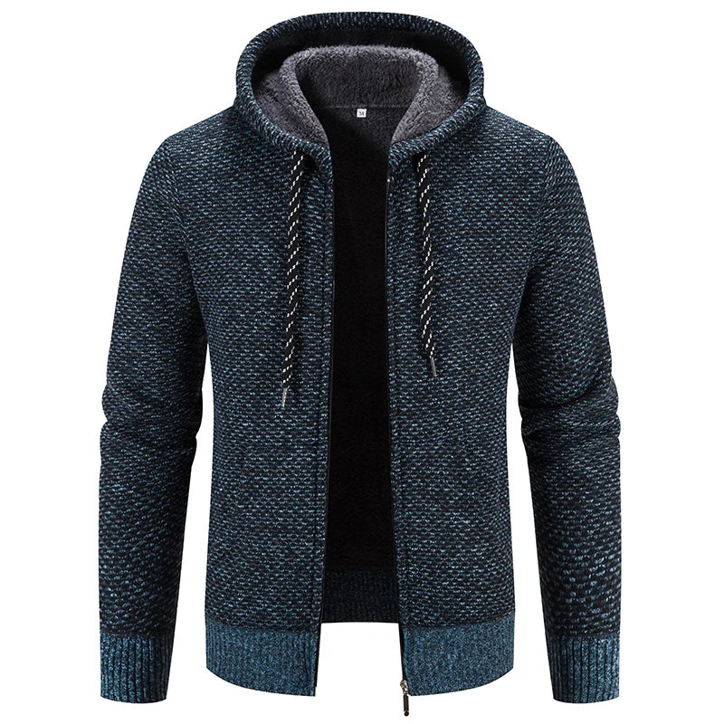 Male Knitted Casual Jackets, Hood Men's Sweater Coat Y2K Baseball Jumpers Jersey Top Clothing