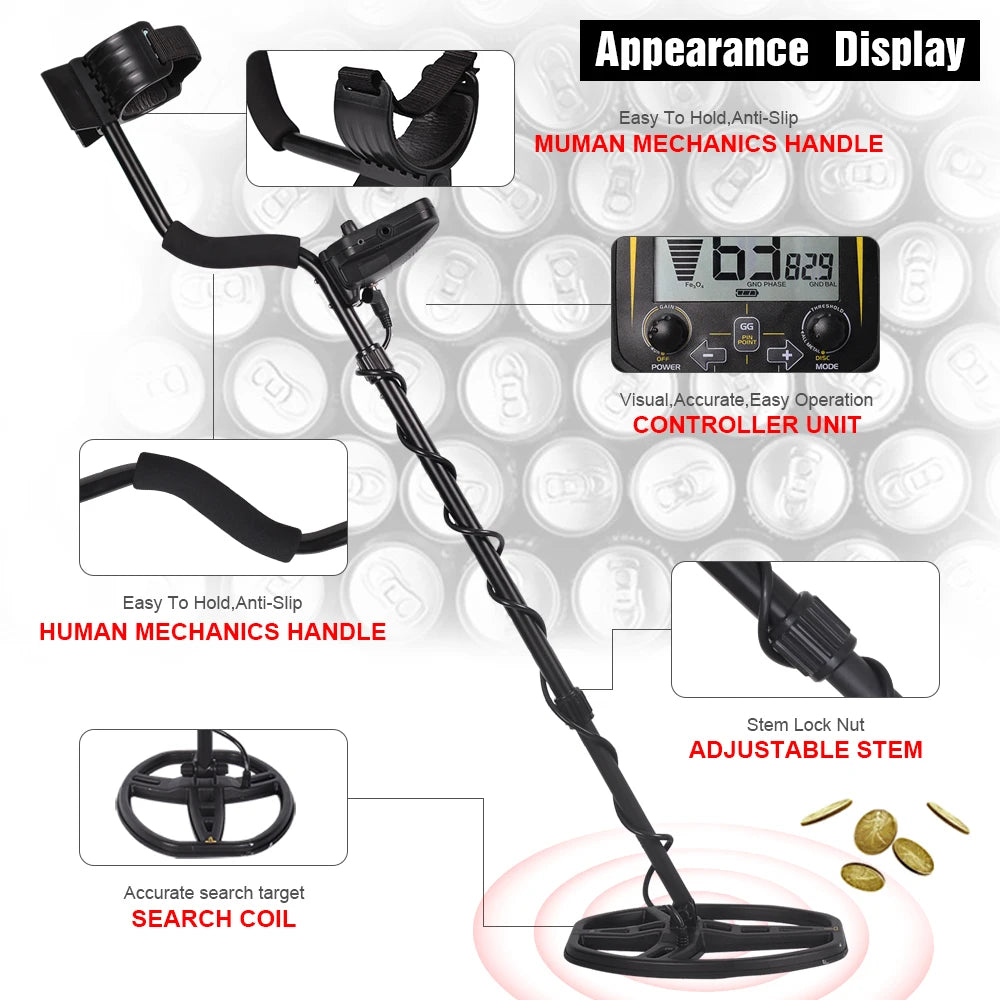 TX-850 Metal Detector Professional Underground Depth 2.5m S Gold DetectorTreasure Pinpointer 11inch