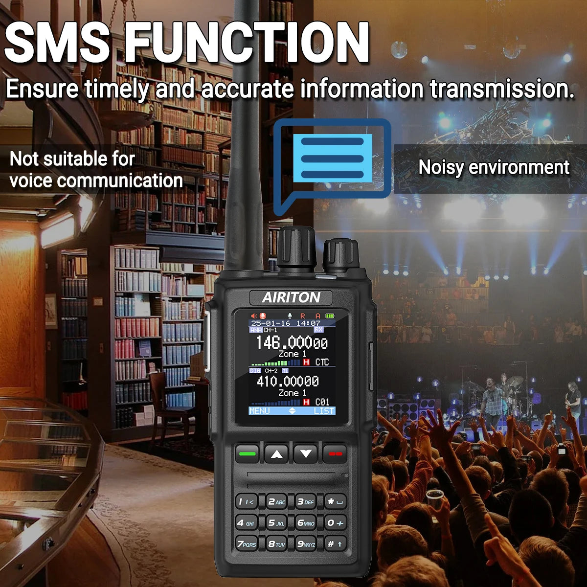 DM-168 Walkie Talkie AES256 Encryption DMR Digital/ Analog Dual Band FM, AT-D168UV  USB-C charging