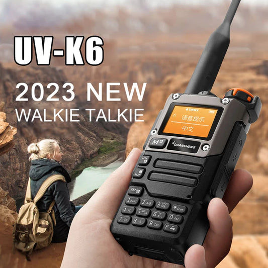 Walkie Talk5W Air Band Radio Type C Charge UHF VHF DTMF FM Scrambler NOAA Wireless Frequency 2Way CB