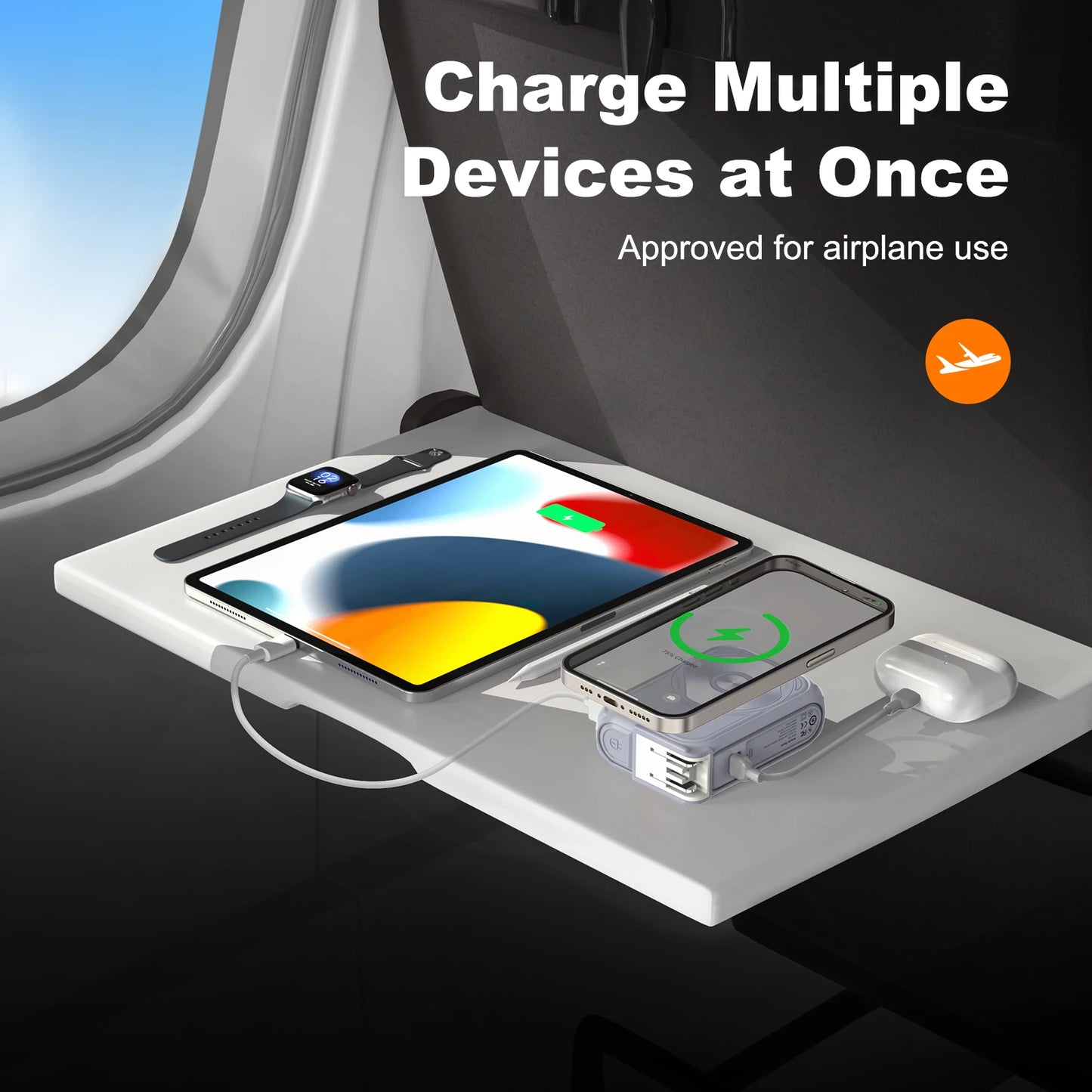 Fast Charging 10000mAh Magnetic Wireless Power Bank USB Type-C Detachable Data Cable Phone Holder