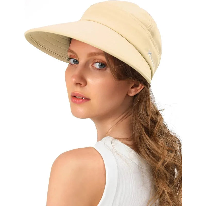 Sun Hats for Women,Wide Brim Visor UV Protction,foldable, Dual Purpose for Beach Summer