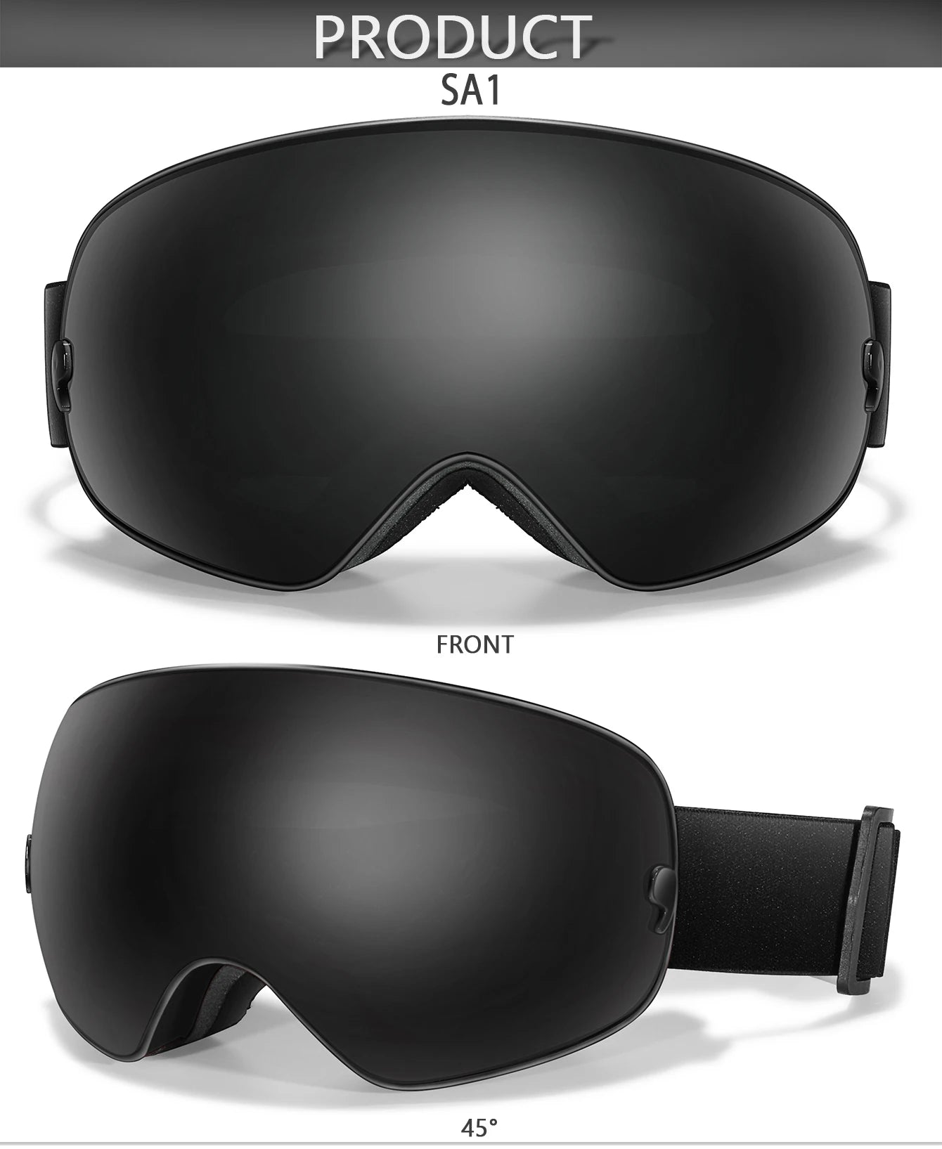 Winter Outdoor SKI Goggles Men/Women Teen, Free Optical Frame/Bag, UV400 Anti-Fog Snowboard Eyewear