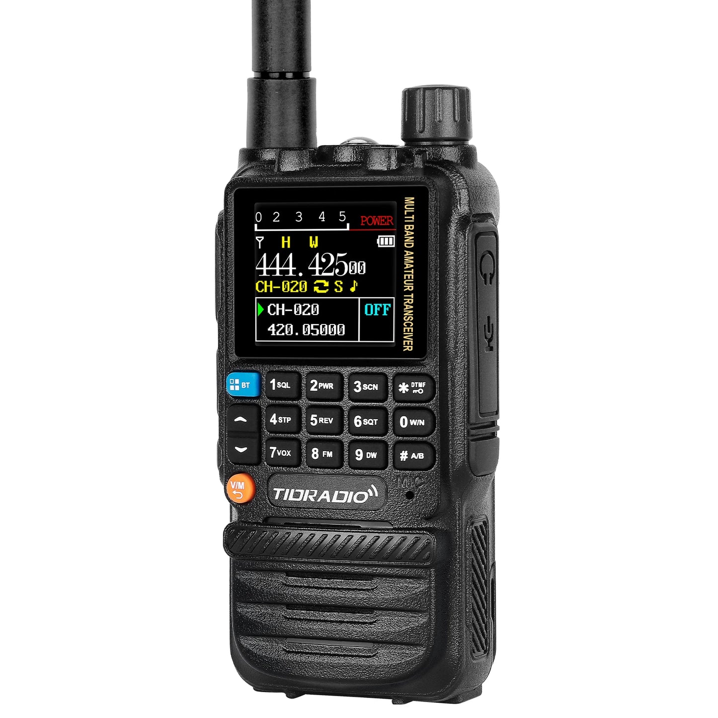Walkie Talkie Phone APP Wireless Program HAM Air Band Long Range Radio USB Type-C Cable Prog/Charge