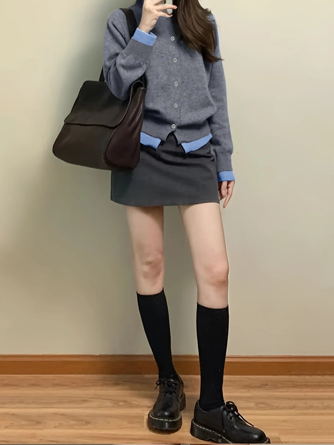 Autumn/Winter New Fashion Woman Sweater Gray Soft Knitted Casual,Versatile Button-up Cardigan Jacket