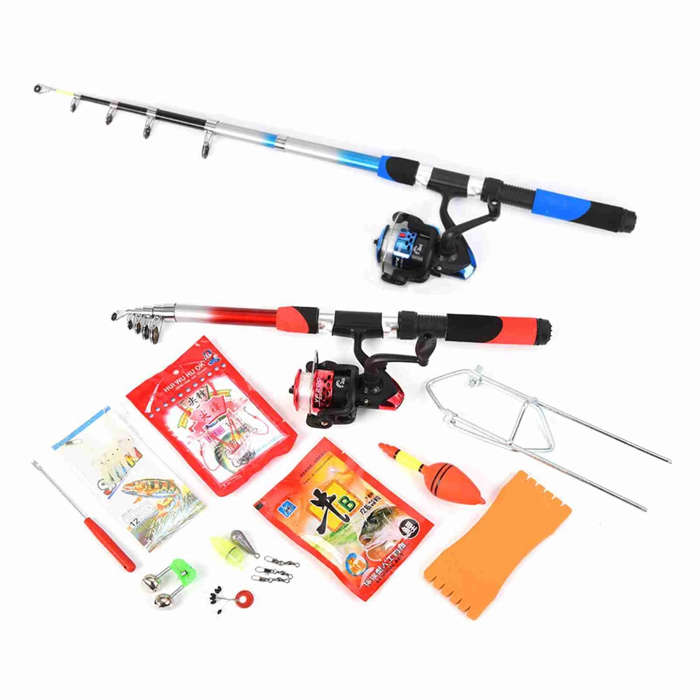 Fishing Pole Combo Set 2.1m Telescopic Rod & Reel Complete Kit fishing tackle inded