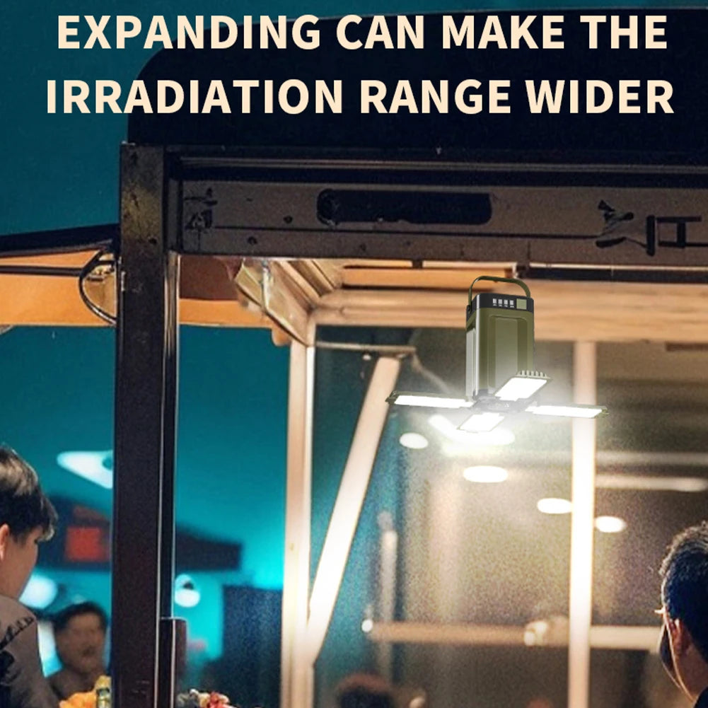 Foldable Camping Light Power Bank Rechargeable Lantern Solar  LED Tent Light for Camp, Hike Fish