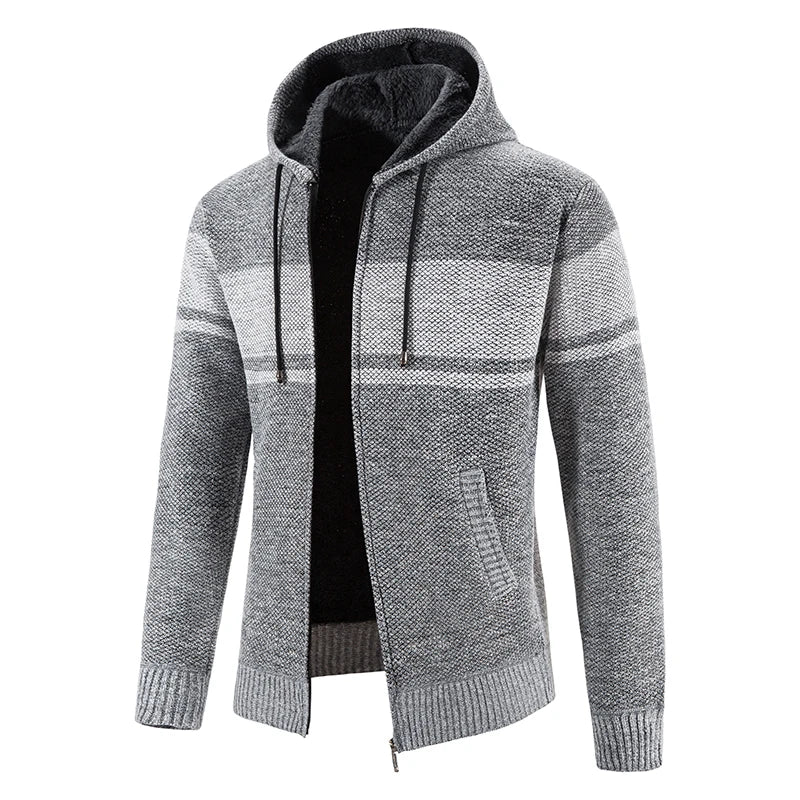 Male Knitted Casual Jackets, Hood Men's Sweater Coat Y2K Baseball Jumpers Jersey Top Clothing