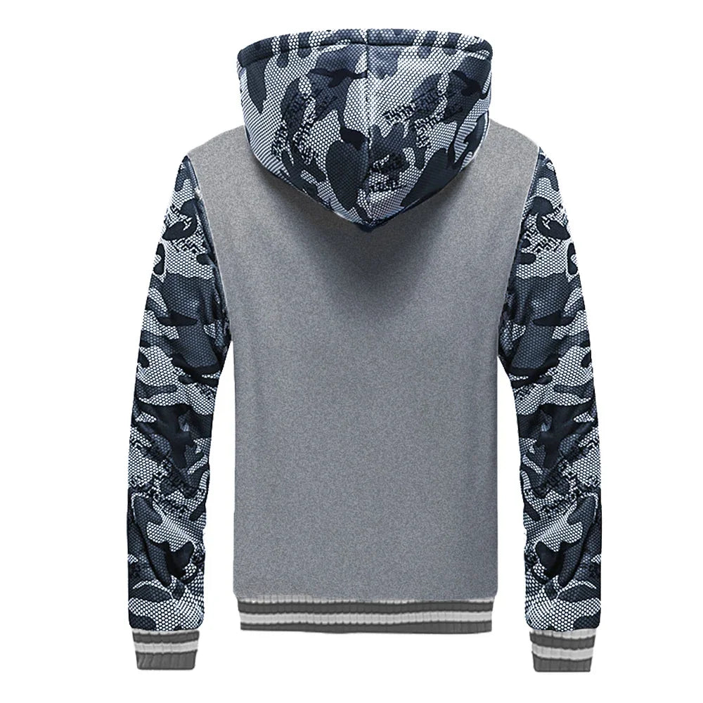 Men's Jacket Camouflage Thicken Winter Jackets for Men Fleece Long Sleeve Coat Man Casual Hoodies