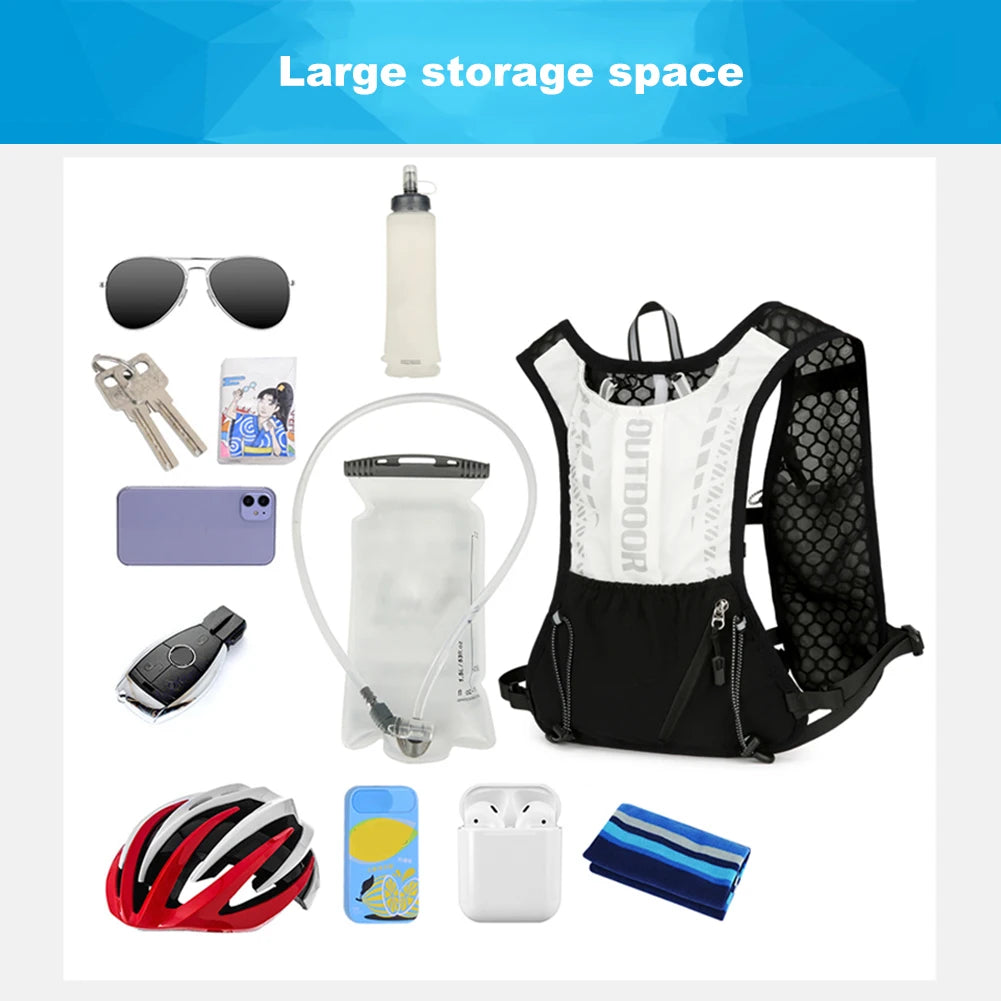 Hydration Running Vest Waterproof Water Bladder Daypack Reflective for Hiking Trail Running