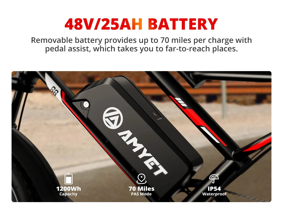 Ebike S8 2000W dual motor 48V 25AH 20-inch fat tires, front, rear shock absorption, with pedals.