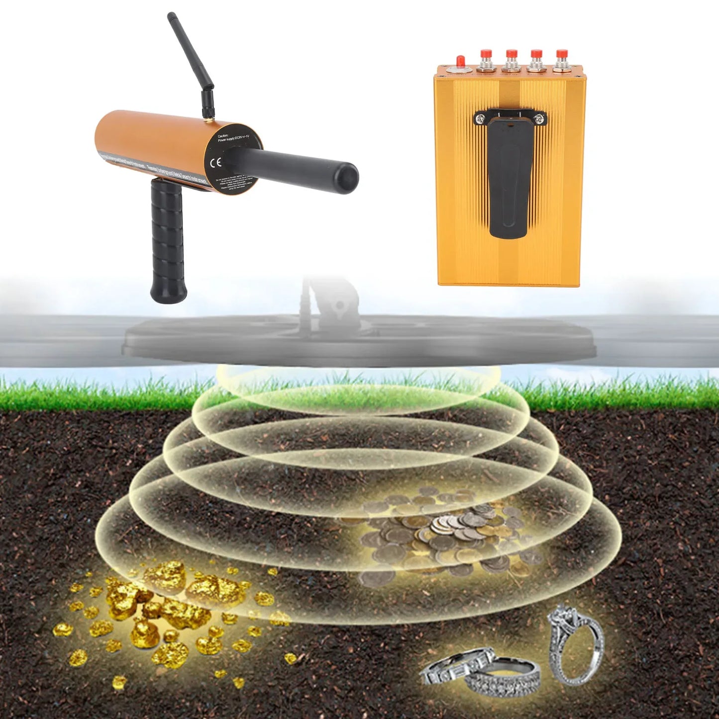 AKS Metal Detector 1000M 15M Inspection Depth Underground Metal Scanner for Gold Silver Copper