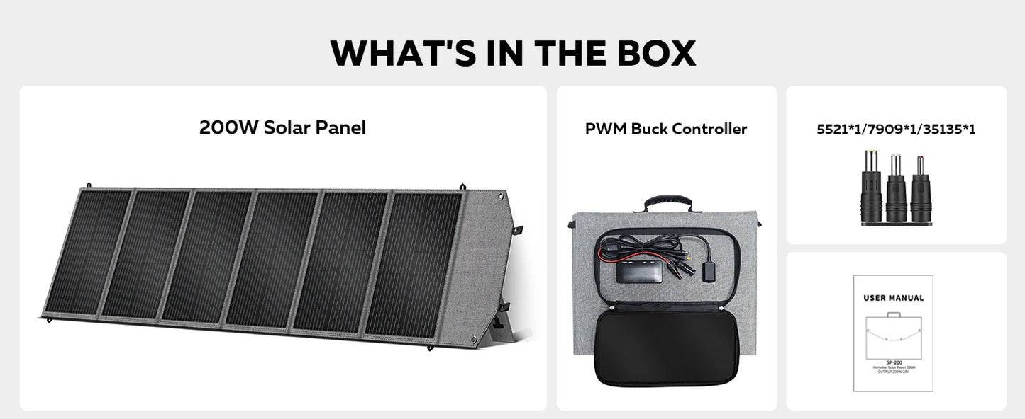 1600W Solar Generator 1024Wh Backup LiFePo4 Battery  & 200W Panel RV Camping Travel Blackout