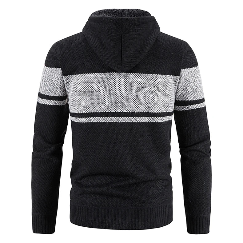 Male Knitted Casual Jackets, Hood Men's Sweater Coat Y2K Baseball Jumpers Jersey Top Clothing