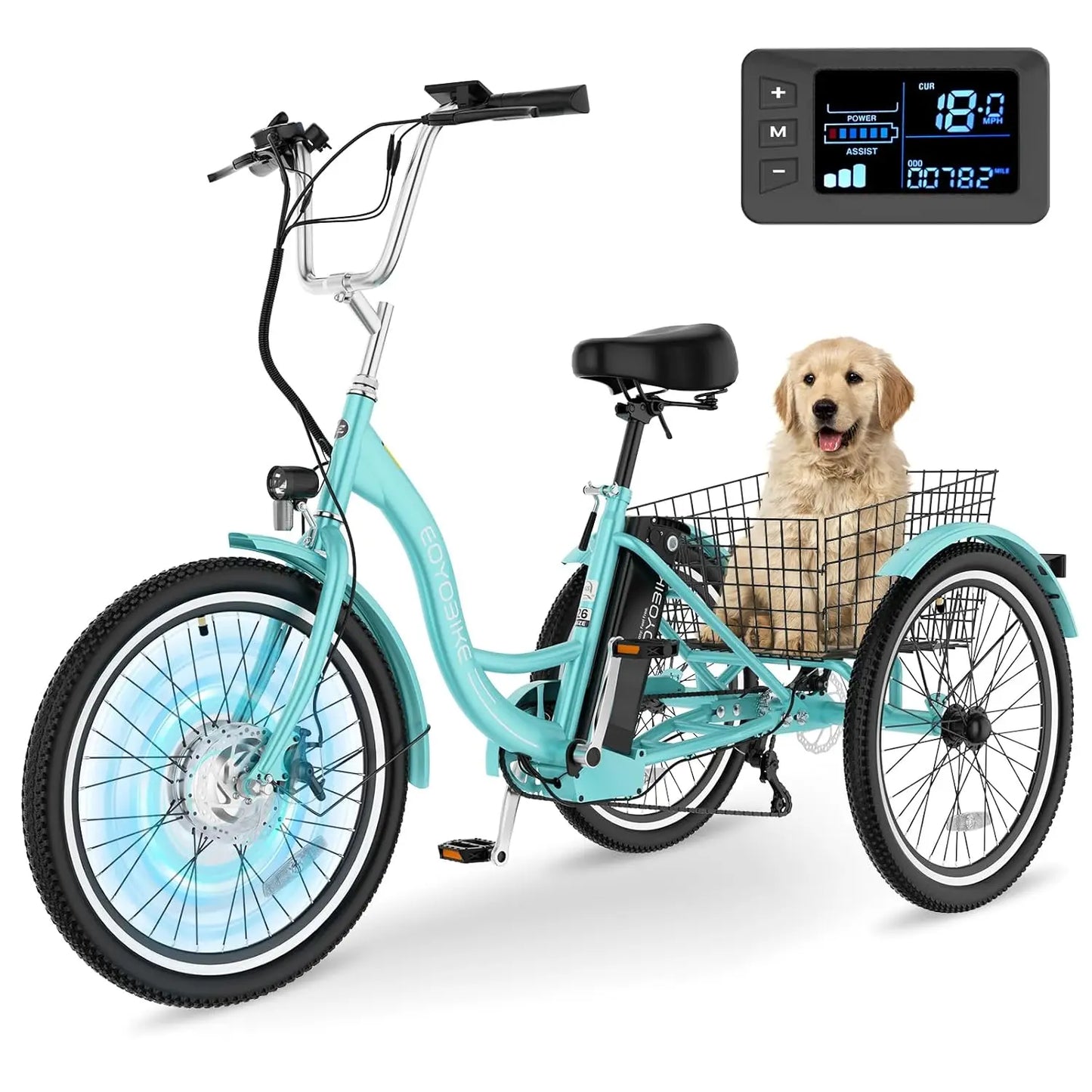E-Tricycle, Adults, 350W 36V,Motorized Three Wheel , 7 Speeds 3 Wheels, Customized