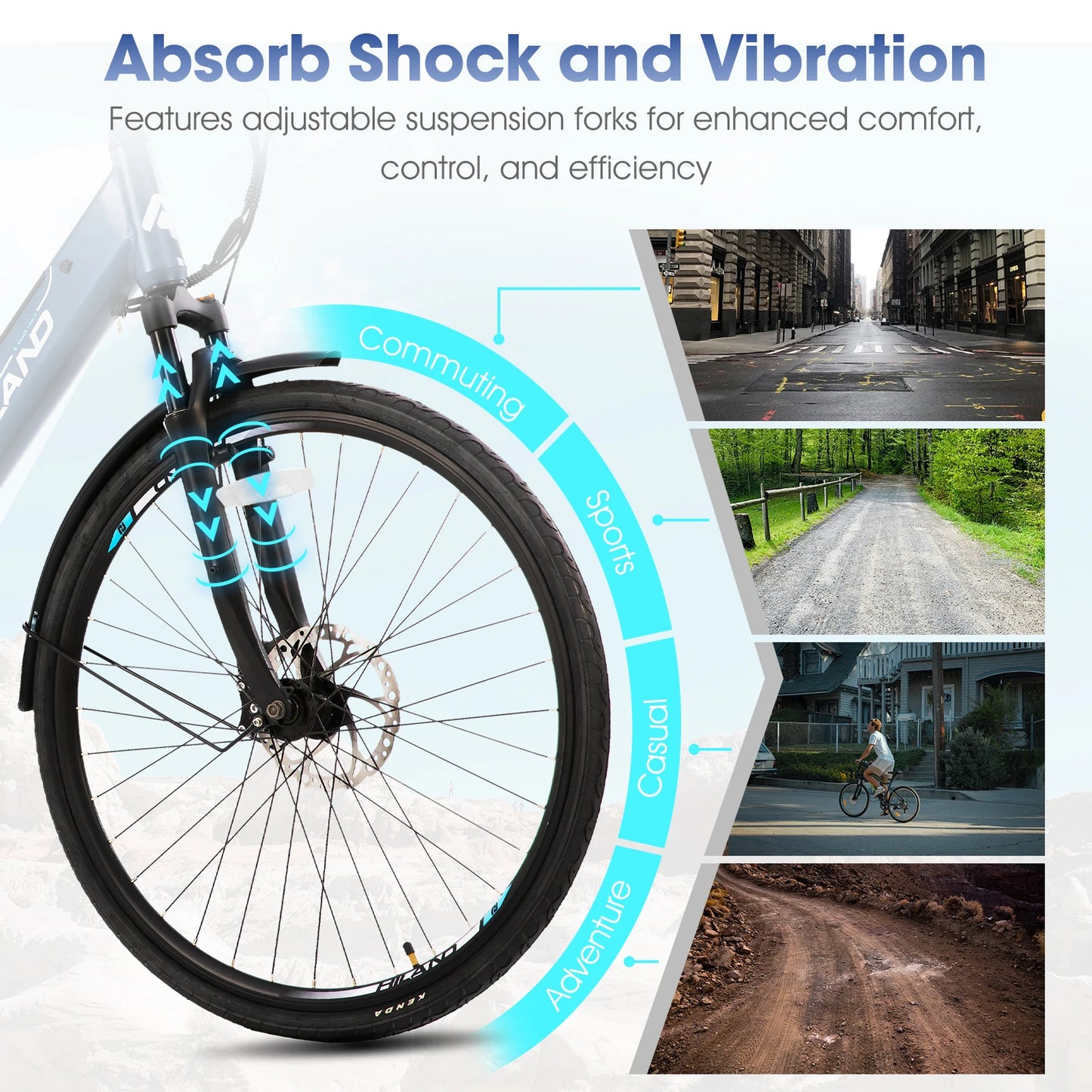 Electric road bike, detachable lithium battery,Including shelves, 250W, with LCD display