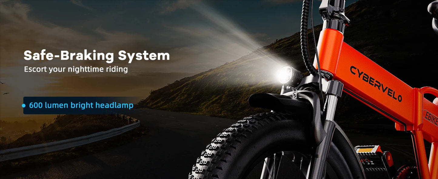 1000W Folding Electric Bike, 48V 20AH Large Removable Battery,30+MPH, 80 Mi Max Range, 20" Fat Tire