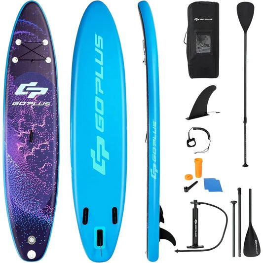 Inflatable Stand up Paddle Board, 10'/10.5'/11' SUP 6" Thick , Adjustable Aluminum Paddle, Leash
