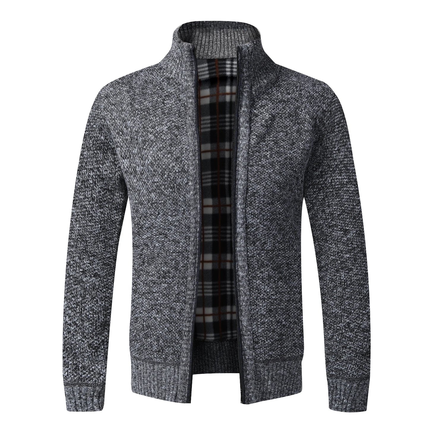 Winter Warm Cardigan Men Fleece Sweaters Full Zip Jackets Slim Fit Luxury Brand
