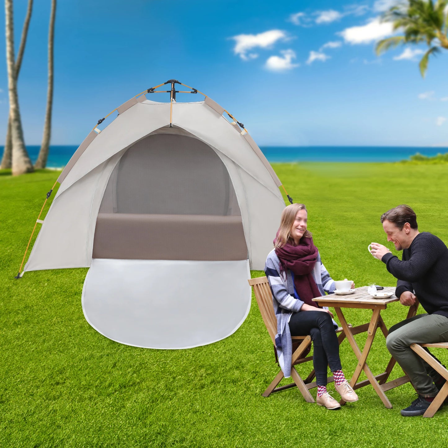 2-3 Person Outdoor Folding Tent Quick Automati Opening Self-driving,Waterproof Sunscreen Portable