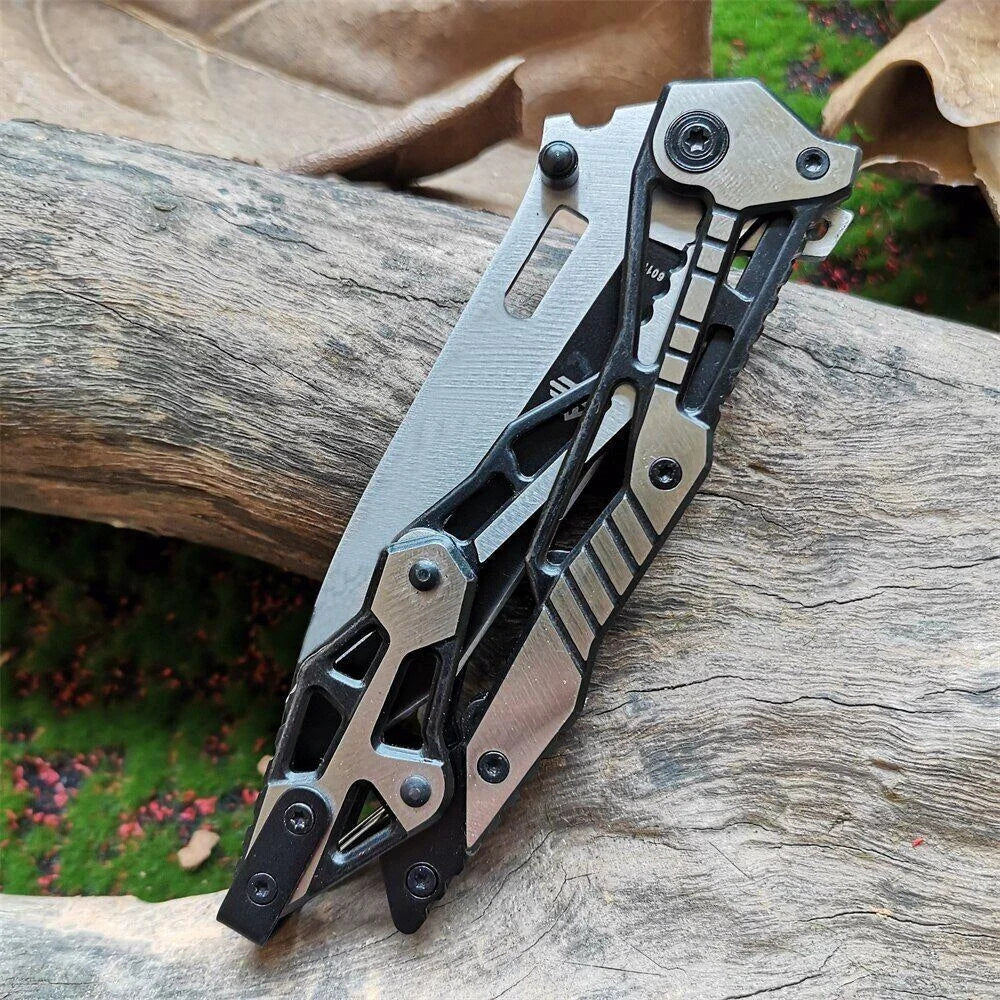 All-steel Mechanical Stainless Steel Folding Knife, Suitable for Camping Use