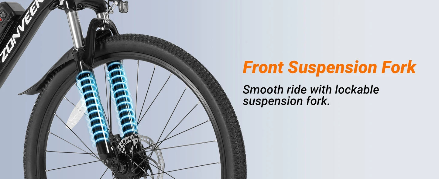 M26 Electric Bicycle Peak 1000W Motor 360WH Lithium Battery  26 Inch city E-bike