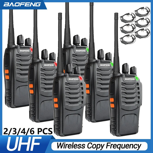 3/6PCS Walkie Talkie Wireless Copy Frequency UHF Long Range High Power Upgraded VOX Ham Two Way