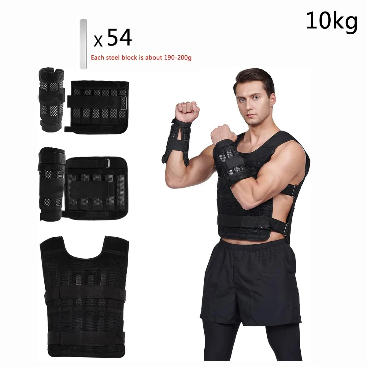 Adjustable Weight Vest, Ankle Weights, Wrist Weights, Running Weights Strength Training Equipment