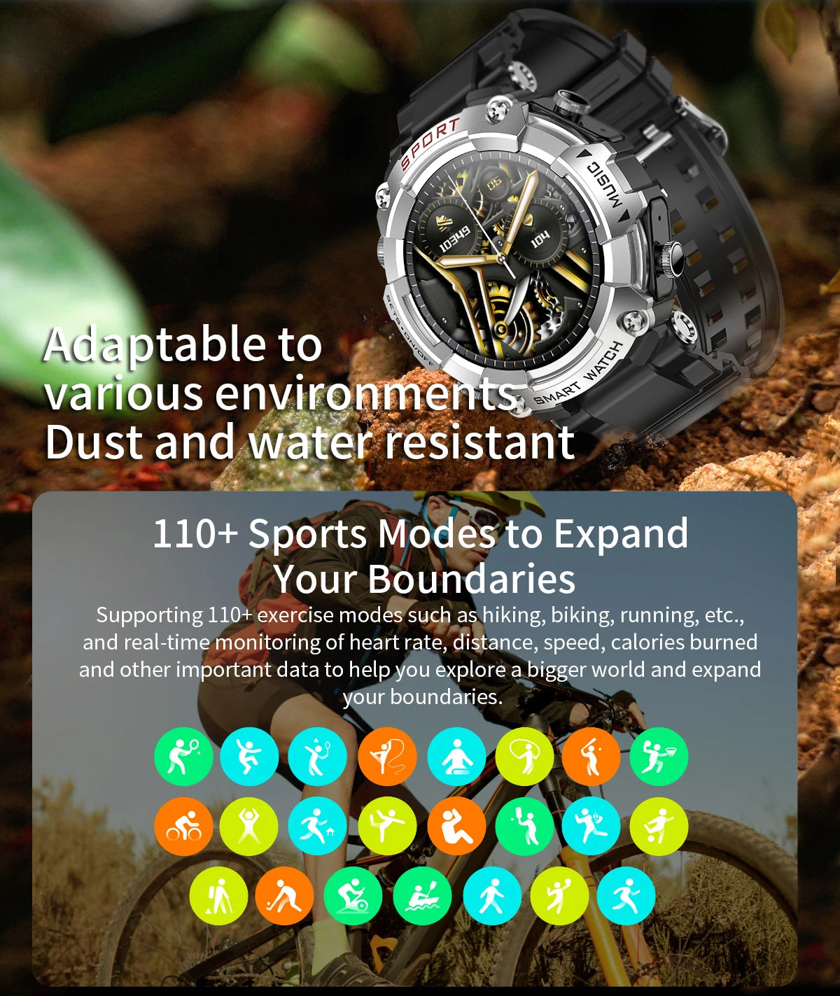 Smart Watch AMOLED Display In-Ear Bluetooth Headset Heart Rate Blood P, Oxygen Sat. Monitoring HD
