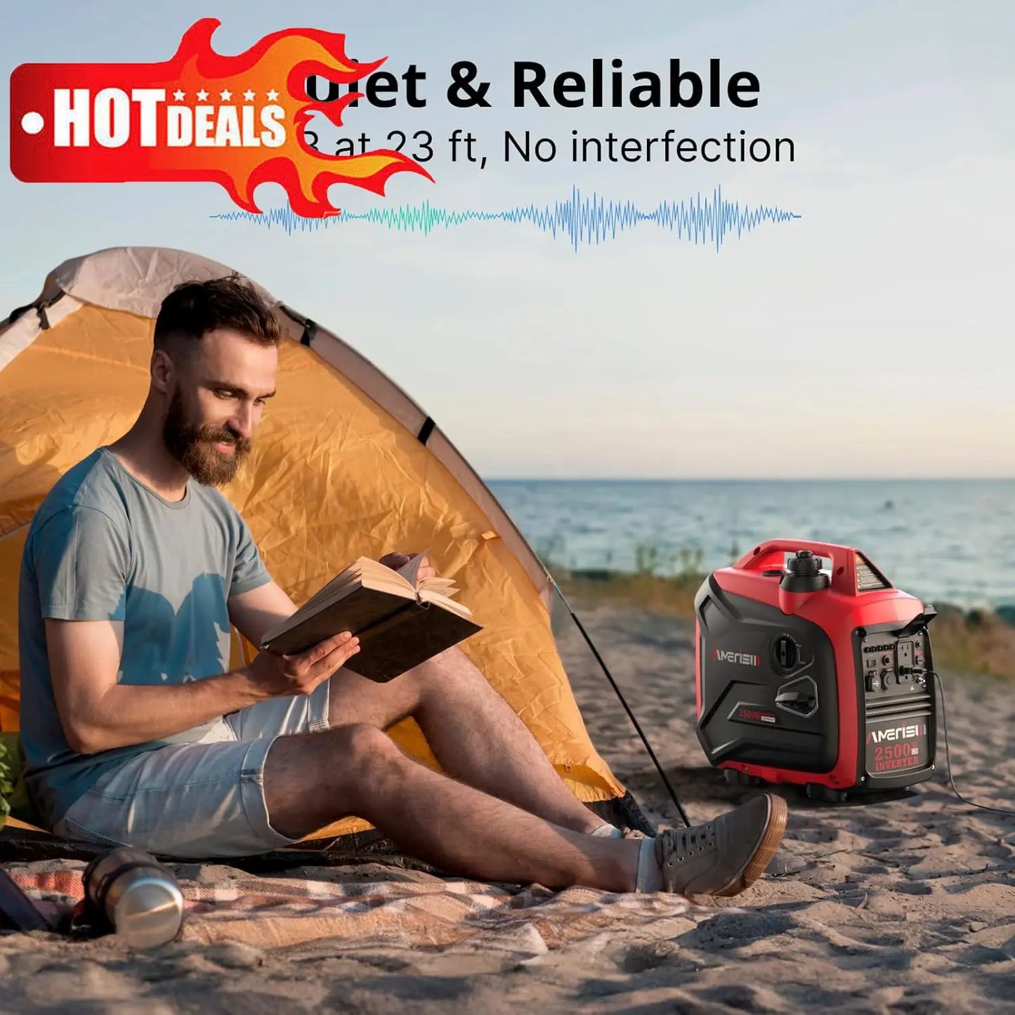 EPA Compliant 25Version,500-Watt GAS Powered Portable Inverter/Gen,CO Sensor, Super Quiet.NOT SOLAR