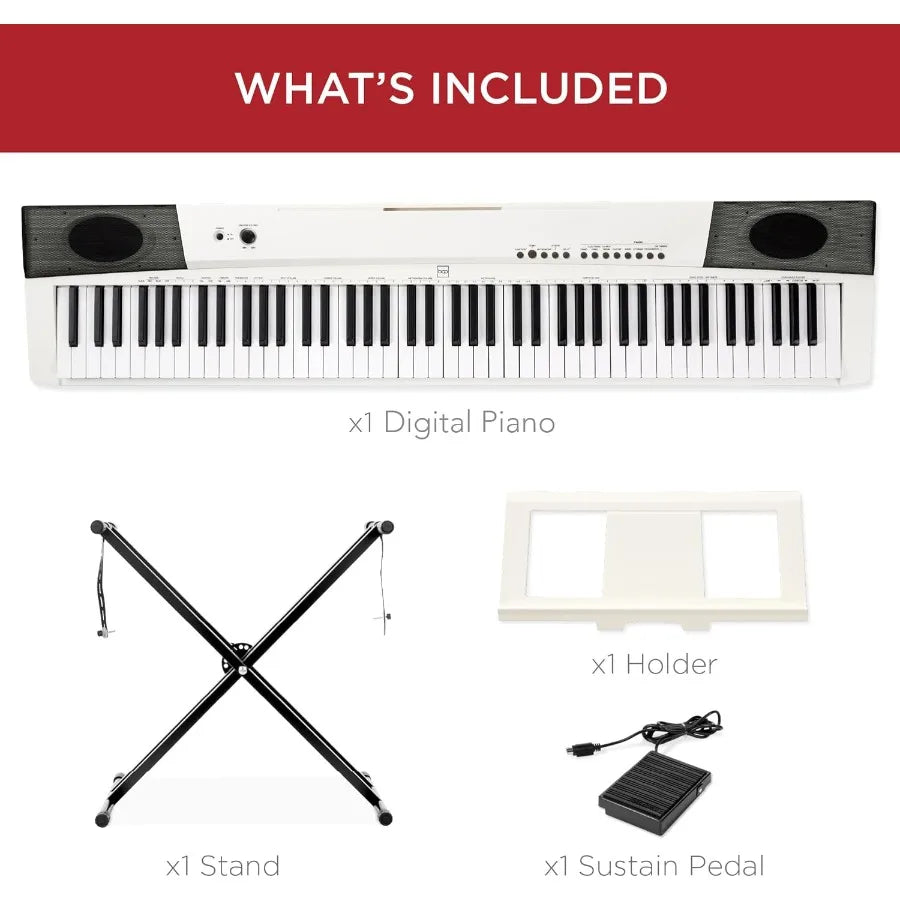 88Key Full Size Digital Piano Electronic All Experience Levels semiWeighted Keys Stand Sustain Pedal