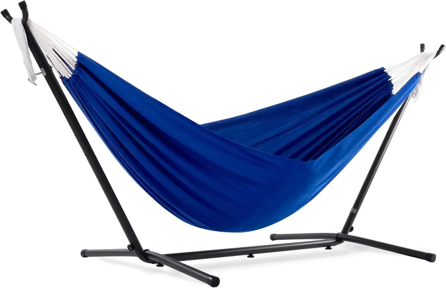 Double Polyester Hammock with Space Saving Steel Stand and Premium Carry Bag - 450 lb Capacity