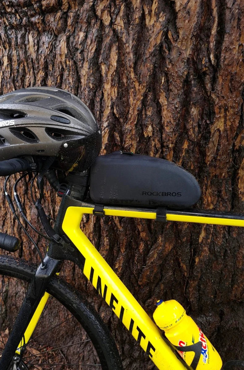 Bicycle Bag Waterproof Cycling Top Front Tube Frame  Large MTB Road Bicycle  Black