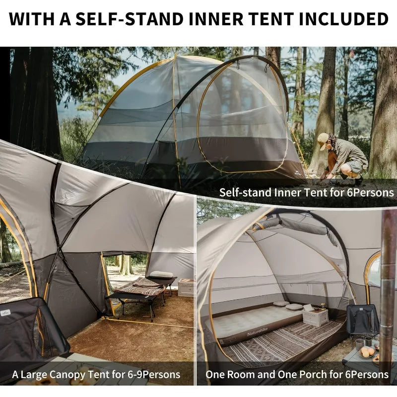 Hot Tent with Stove Jack, 4 Season, 1/2/4/6 Person Camping  UPF50+ Waterproof Windproof Winter