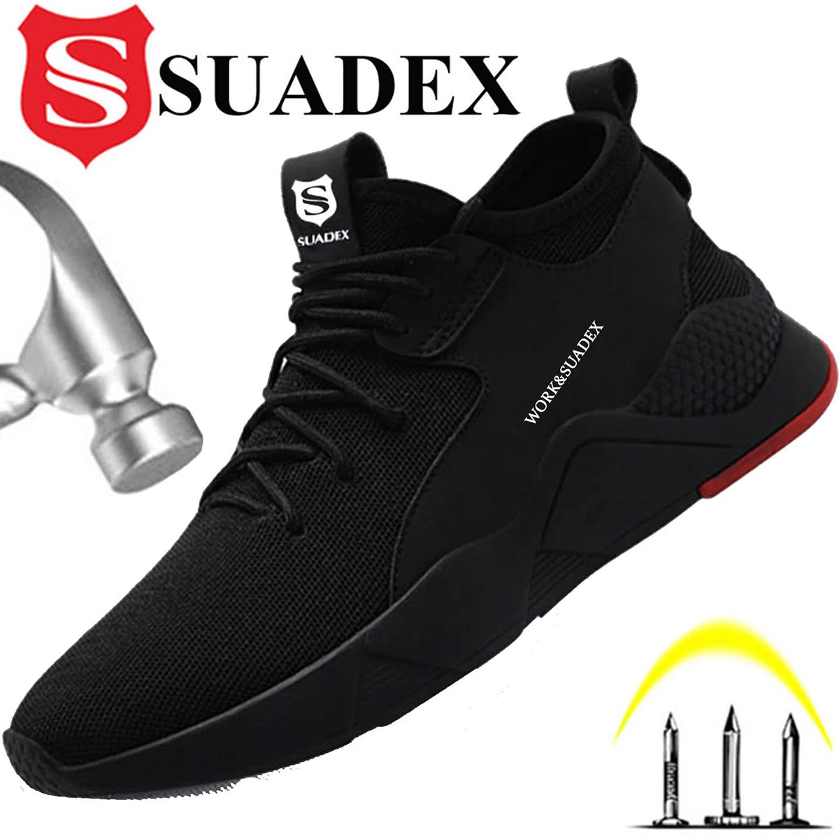 Men Work Safety Shoes Steel Toe Cap Anti-Smashing Puncture Proof Work Boots Non-Slip Breathable
