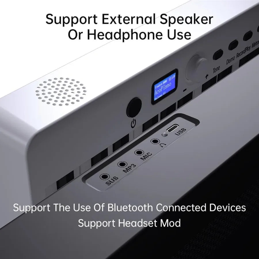 88 Key Foldable Electronic Piano, SemiWeighted Keys, Music Practice/Performance Portable Digital