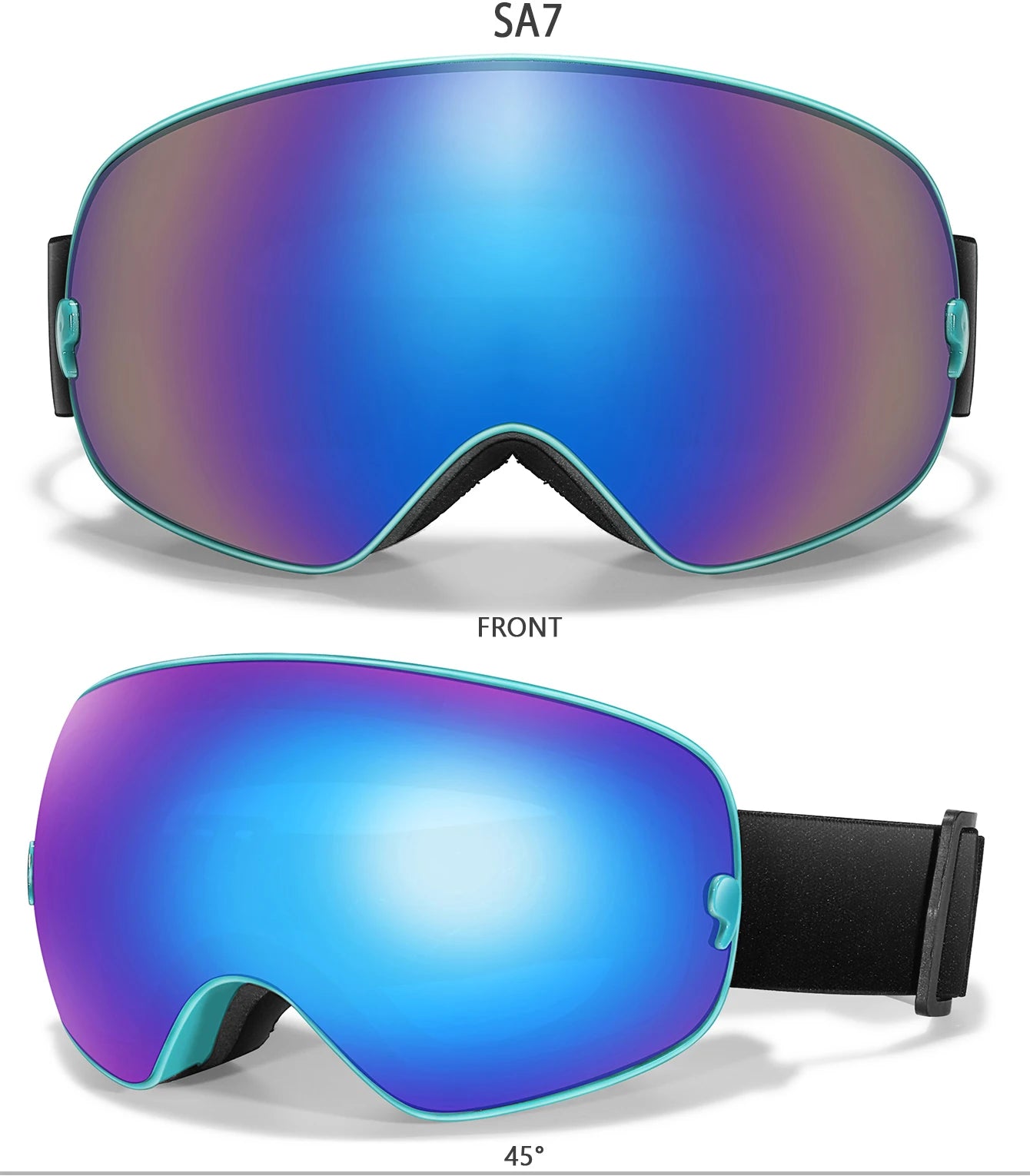Winter Outdoor SKI Goggles Men/Women Teen, Free Optical Frame/Bag, UV400 Anti-Fog Snowboard Eyewear