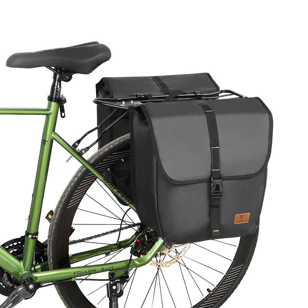 Bicycle Rear Seat Bag Large Capacity, Waterproof Bike Rack Tail Bag with Handle MTB