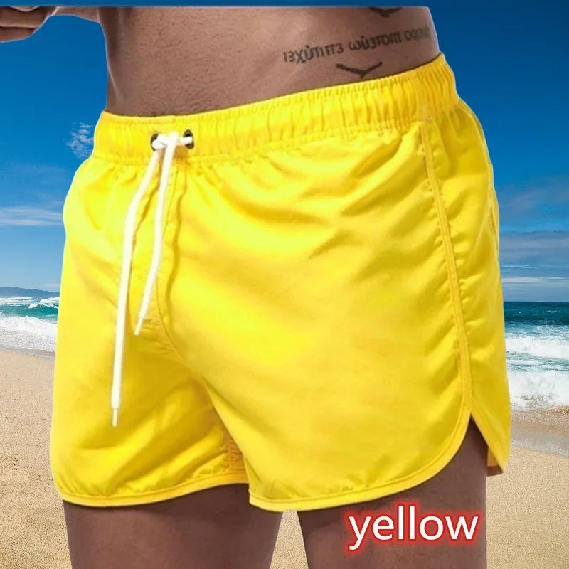 2025 New Summer Men's Brand Beachwear Sexy Swim Trunks Low Waist Breathable Beach Wear Surf