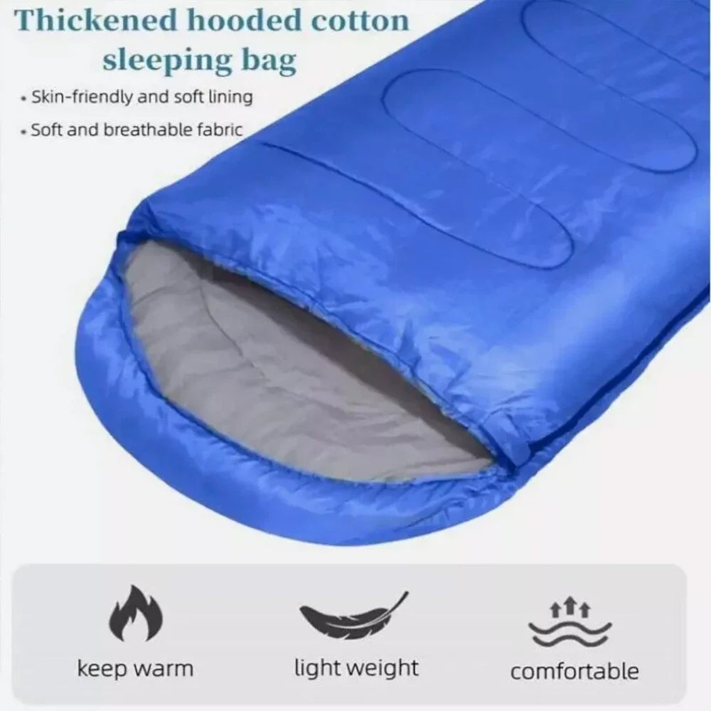 4Season Outdoor Camping Emergency Sleeping Bag WaterproofHooded Sleeping Bag Travel Gear Rest Cover