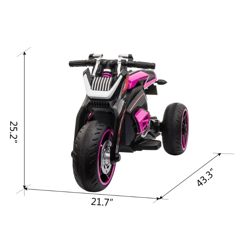 12V Three-wheel Ride On Motorcycle, elec. w/horns, LED Lights, kids  3-8 Years