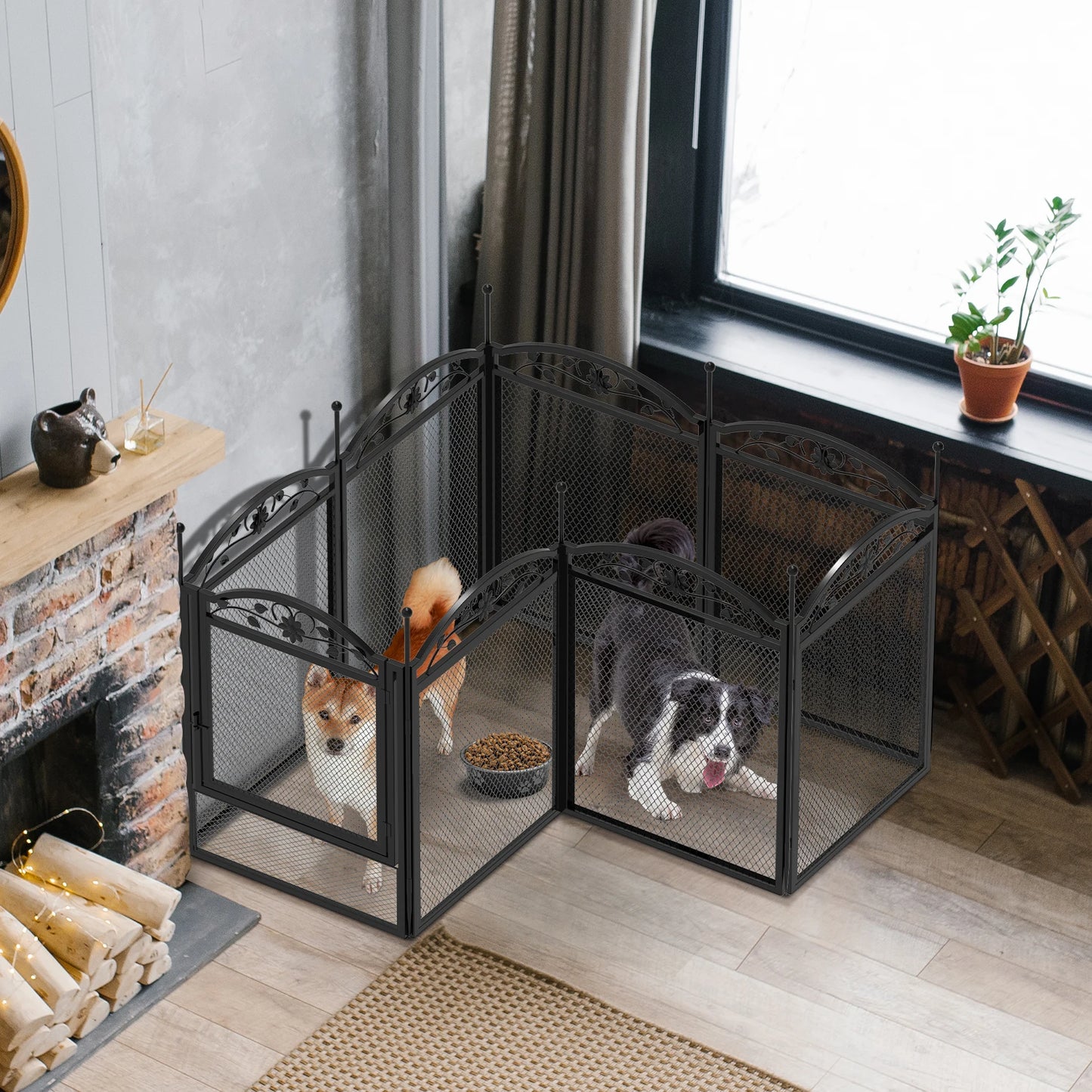8 Panels, Heavy Duty Dog Playpen Outdoor Indoor Metal Fence,Waterproof Fertility Pad