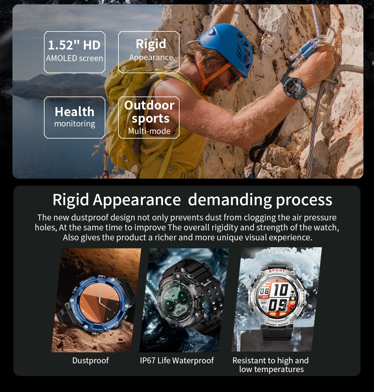 Smart Watch AMOLED Display In-Ear Bluetooth Headset Heart Rate Blood P, Oxygen Sat. Monitoring HD