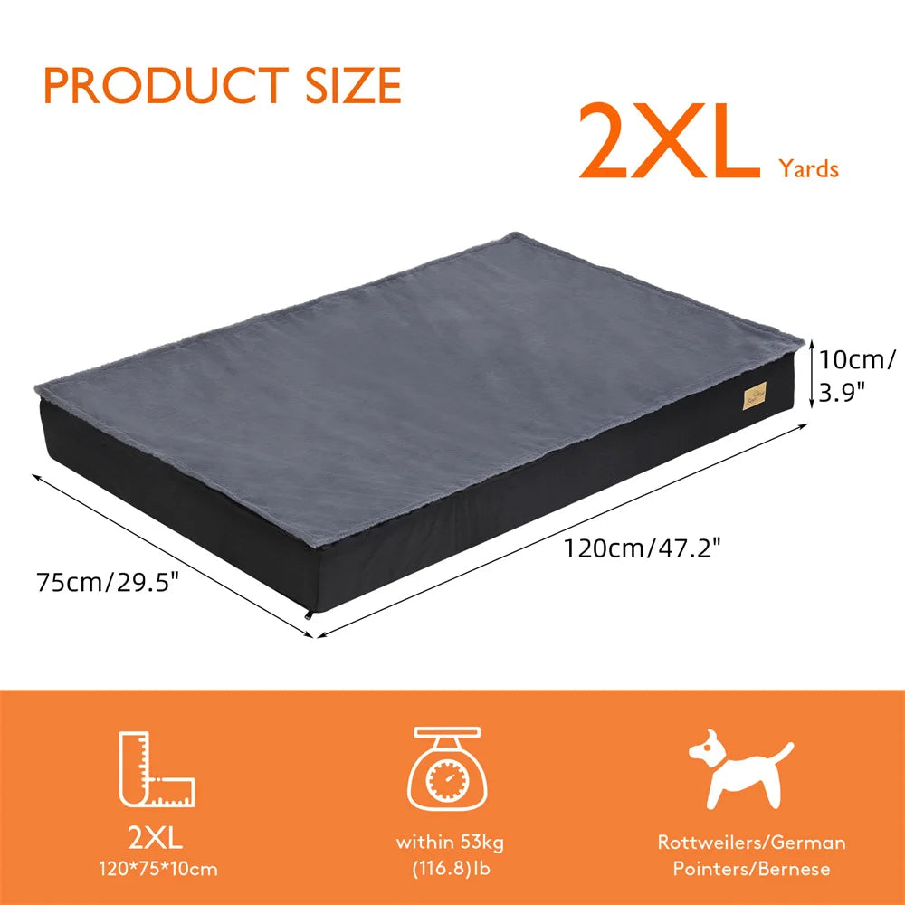 Large Orthopaedic Waterproof Cushion Pet Mattress 2 In 1 Pet Dog Crate Bed with Removable Cover