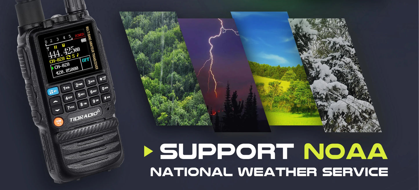 Walkie Talkie Phone APP Wireless Program HAM Air Band Long Range Radio USB Type-C Cable Prog/Charge