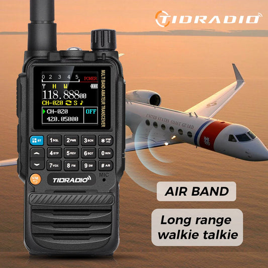 Walkie Talkie Phone APP Wireless Program HAM Air Band Long Range Radio USB Type-C Cable Prog/Charge