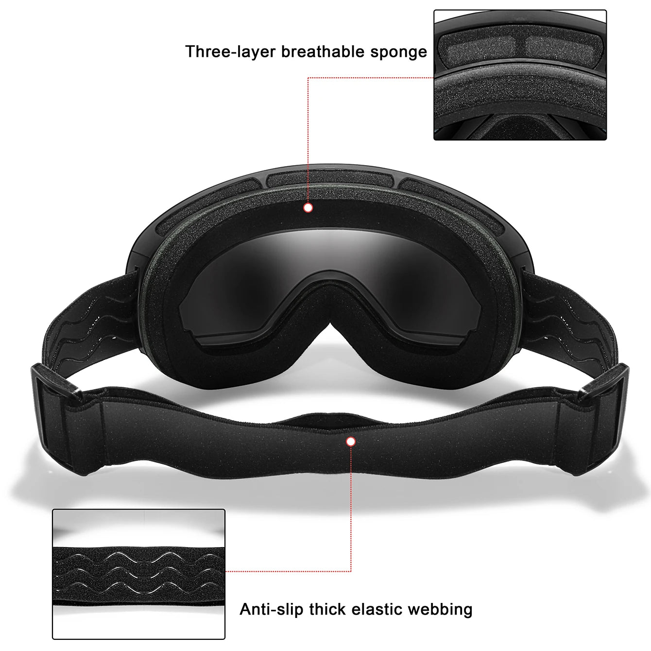 Winter Outdoor SKI Goggles Men/Women Teen, Free Optical Frame/Bag, UV400 Anti-Fog Snowboard Eyewear