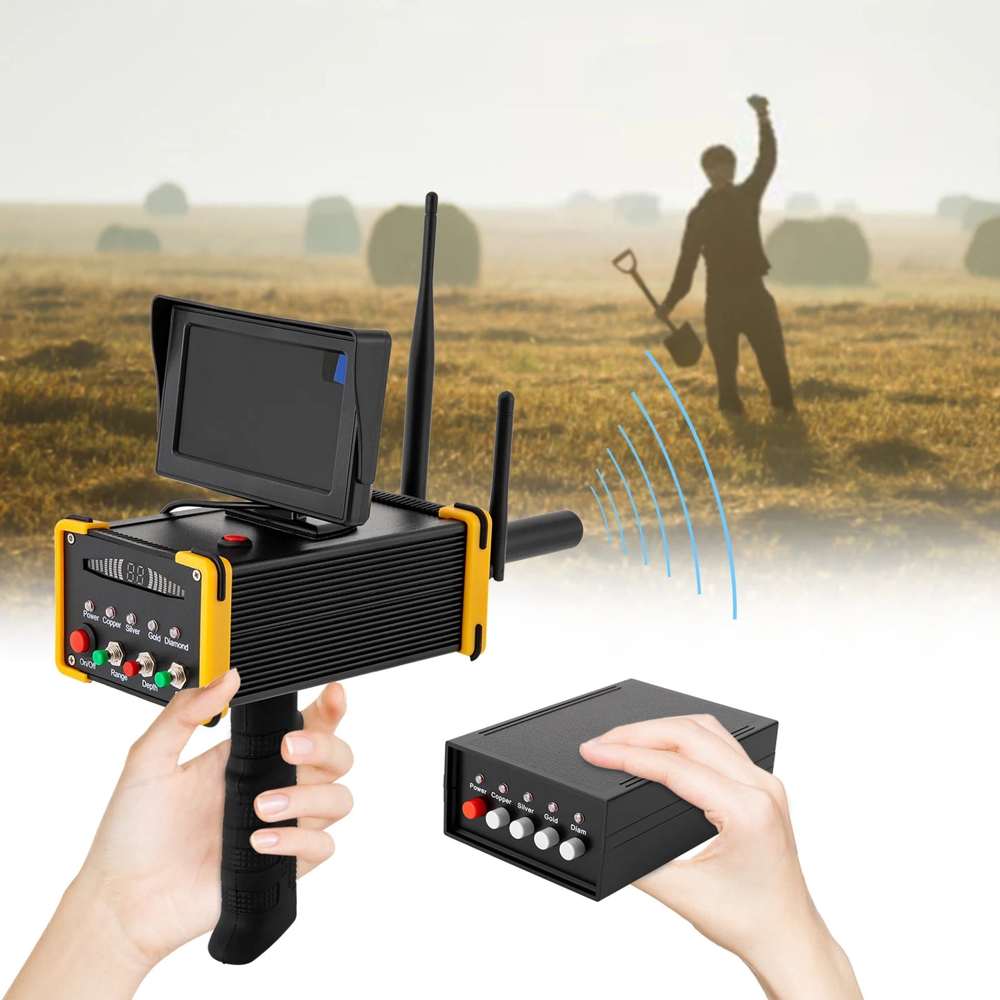 Metal Detector Gold Finder Underground Scanner High Definition Screen Gold Silver Copper AC100‑240V
